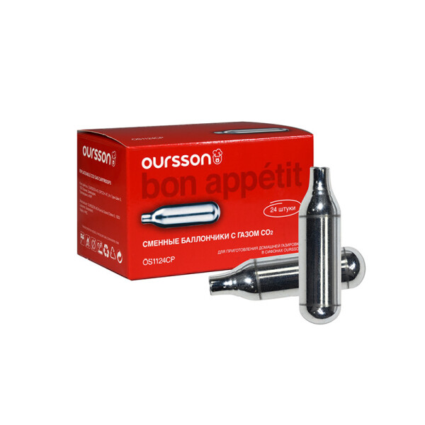 

Посуда для напитков, чая и кофе Oursson, Набор баллонов для сифона Oursson OS1124CP/S (24шт)