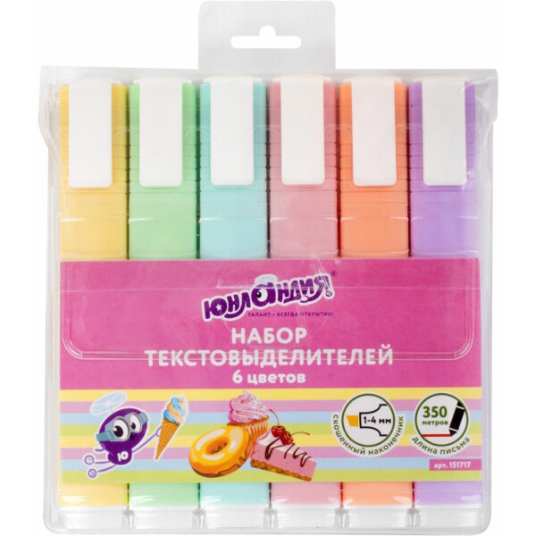 Набор текстовыделителей ЮНЛАНДИЯ COLORSTAR PASTEL 151717