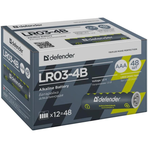 Батарейка алкалиновая Defender LR03-4B AAA (56002) Батарейка алкалиновая Defender LR03-4B AAA (56002)