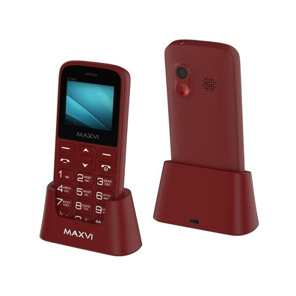 

Сотовые телефоны Maxvi, Мобильный телефон Maxvi B100ds +ЗУ WC-111 (винный красный)