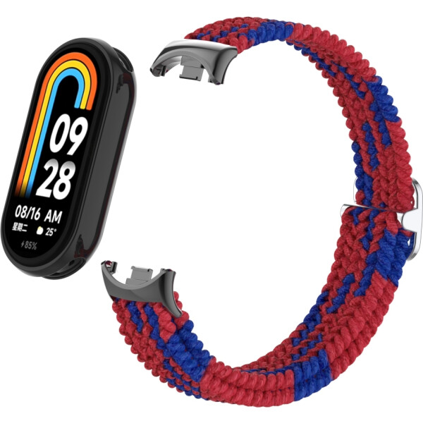 Ремешок Bingo Braided для Xiaomi Mi Band 8 (красный с синим) Ремешок Bingo Braided для Xiaomi Mi Band 8 (красный с синим)