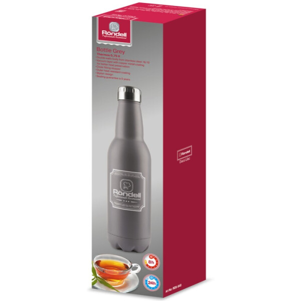 Термос RONDELL Bottle Grey 0.75 л RDS-841 Термос RONDELL Bottle Grey 0.75 л RDS-841