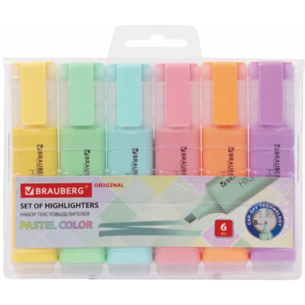 Текстовыделитель BRAUBERG Original pastel 151698 (6 шт.)
