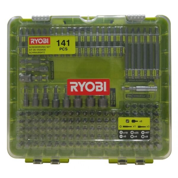 

Оснастка для инструмента RYOBI, Набор бит Ryobi RAKD141 (5132004667) 141 предмет