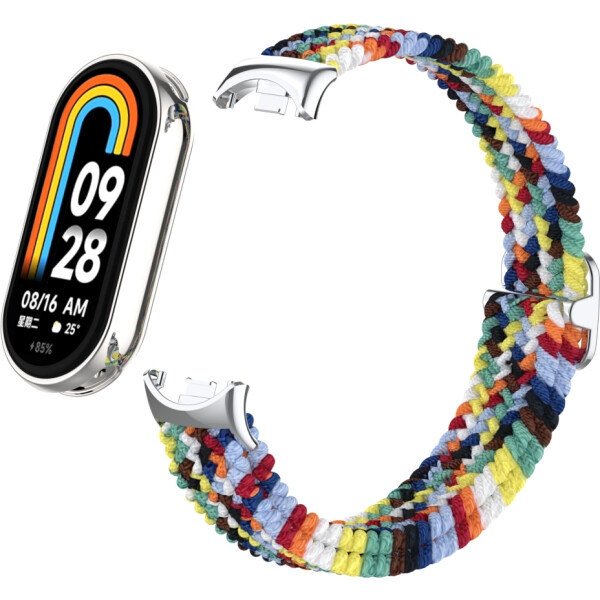 Ремешок Bingo Braided для Xiaomi Mi Band 8 (радуга светлая) Ремешок Bingo Braided для Xiaomi Mi Band 8 (радуга светлая)
