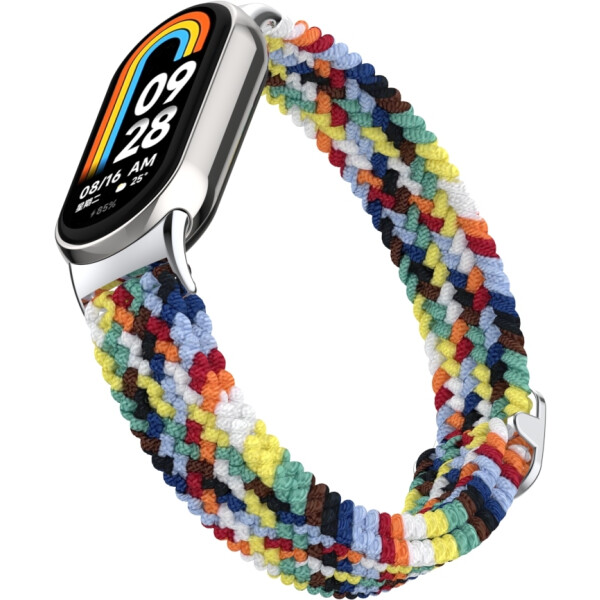 Ремешок Bingo Braided для Xiaomi Mi Band 8 (радуга светлая) Ремешок Bingo Braided для Xiaomi Mi Band 8 (радуга светлая)