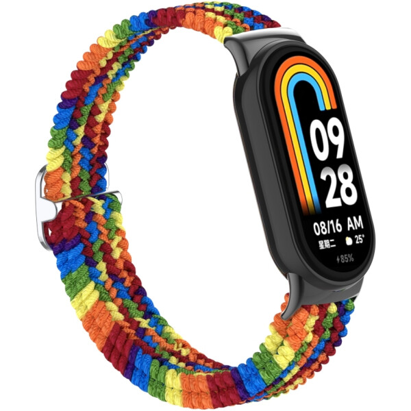 Ремешок Bingo Braided для Xiaomi Mi Band 8 (радуга темная) Ремешок Bingo Braided для Xiaomi Mi Band 8 (радуга темная)