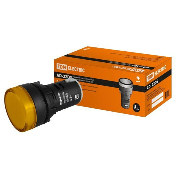 Лампа сигнальная TDM AD-22DS(LED) 12В AC/DC SQ0702-0017