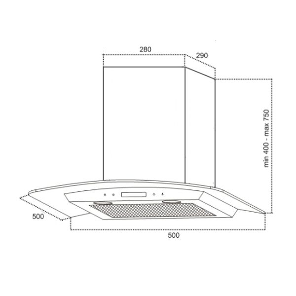 Вытяжка Germes Alt sensor (50, LED, нерж. сталь) Вытяжка Germes Alt sensor (50, LED, нерж. сталь)