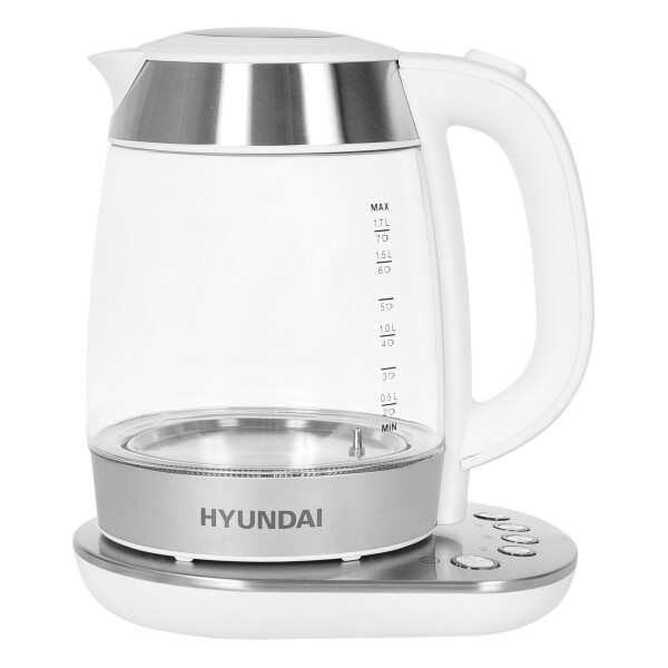 Электрочайник Hyundai HYK-G4033 (белый/серебристый) Электрочайник Hyundai HYK-G4033 (белый/серебристый)