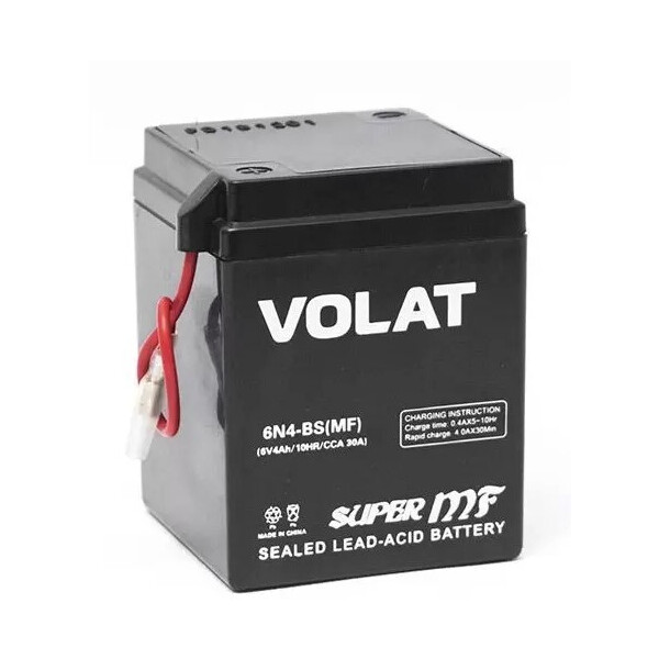 Мотоаккумулятор 4Ah (MF) L+ VOLAT 6N4-BS