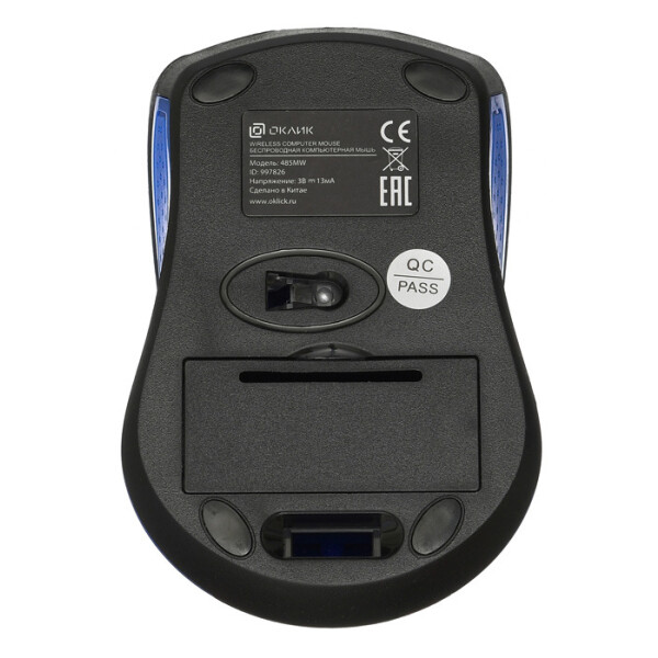 Мышь Oklick 485MW (черный/синий) Мышь Oklick 485MW (черный/синий)