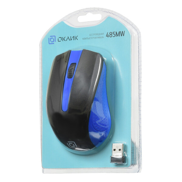 Мышь Oklick 485MW (черный/синий) Мышь Oklick 485MW (черный/синий)