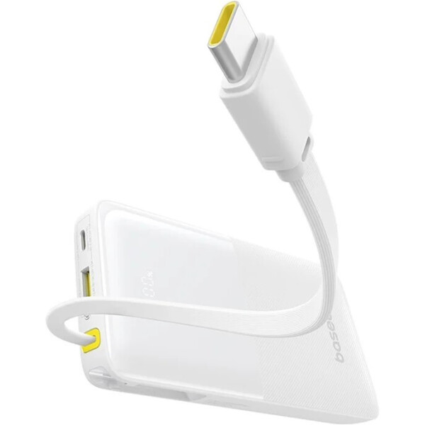 Внешний аккумулятор Baseus Bipow 2 Digital Display Power Bank With Built-in USB-C Cable 10000mah 20W (белый) Внешний аккумулятор Baseus Bipow 2 Digital Display Power Bank With Built-in USB-C Cable 10000mah 20W (белый)