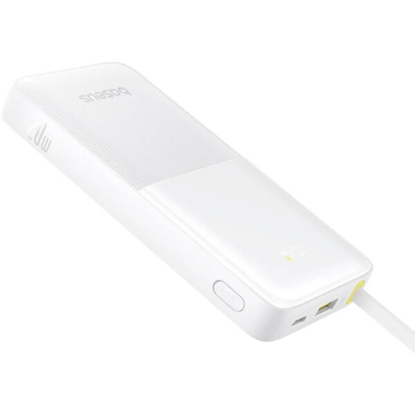 Внешний аккумулятор Baseus Bipow 2 Digital Display Power Bank With Built-in USB-C Cable 10000mah 20W (белый) Внешний аккумулятор Baseus Bipow 2 Digital Display Power Bank With Built-in USB-C Cable 10000mah 20W (белый)