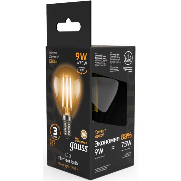 Светодиодная лампочка Gauss Filament Globe E14 9 Вт 2700 К 105801109 (10 шт) Светодиодная лампочка Gauss Filament Globe E14 9 Вт 2700 К 105801109 (10 шт)