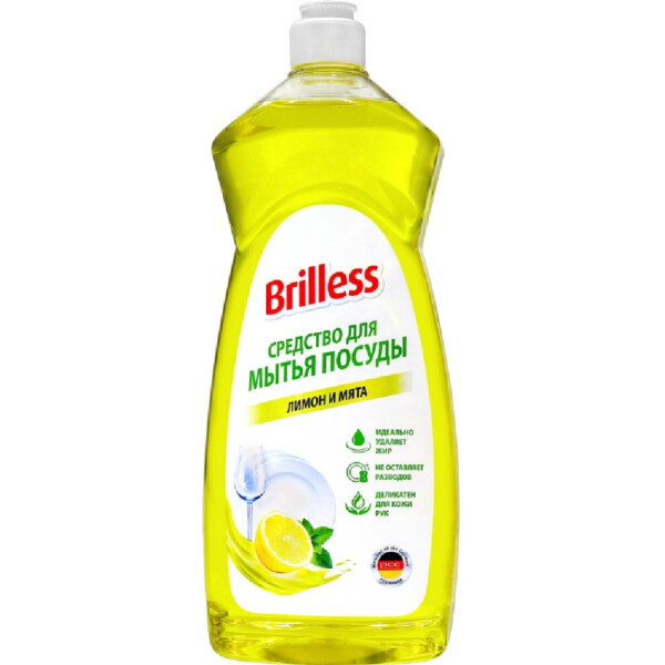 Средство для мытья посуды Brilless лимон и мята, 1 л