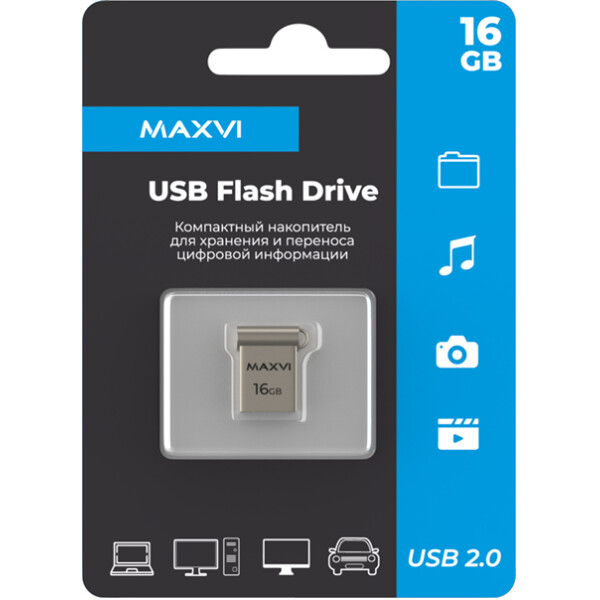 USB флеш Maxvi MM 16GB FD16GBUSB20C10MM (серебристый) USB флеш Maxvi MM 16GB FD16GBUSB20C10MM (серебристый)