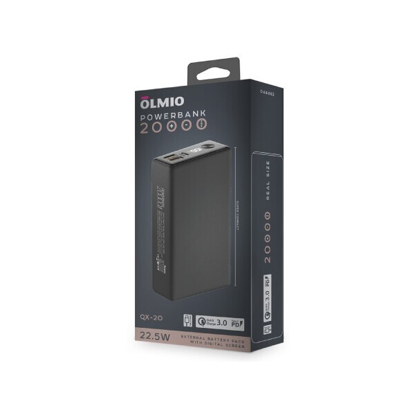 Внешний аккумулятор Olmio QX-20 20000mAh (графит) Внешний аккумулятор Olmio QX-20 20000mAh (графит)