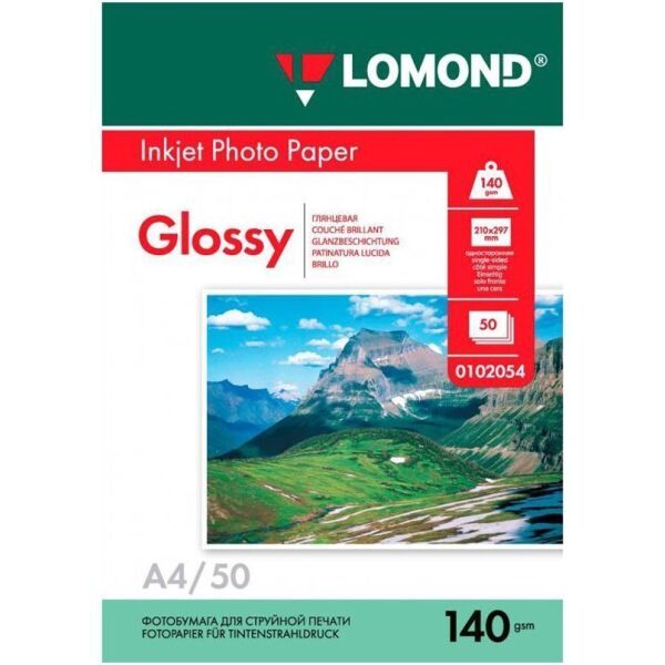 

Фотобумага LOMOND, Фотобумага Lomond Глянцевая A4 140 г/кв.м. 50 листов (0102054)