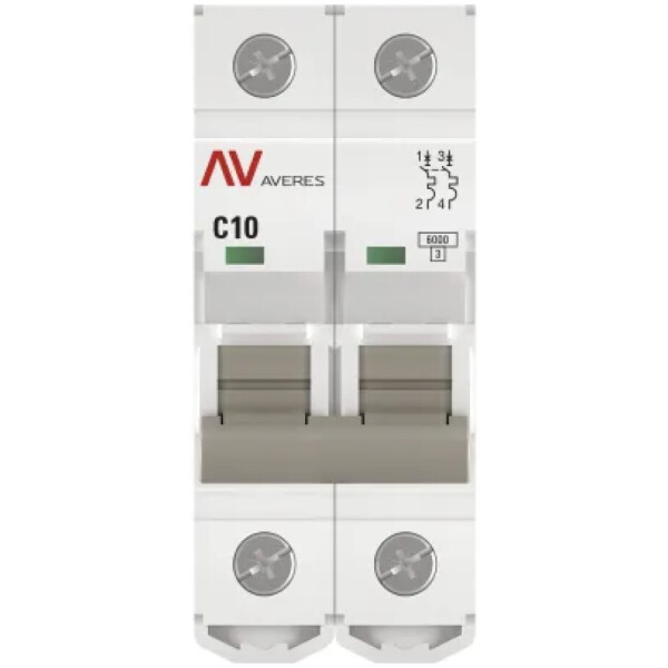 Выключатель автоматический EKF Averes AV-6 2P 10A (C) 6kA Выключатель автоматический EKF Averes AV-6 2P 10A (C) 6kA