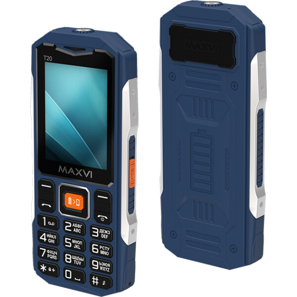 Мобильный телефон Maxvi T20 +ЗУ WC-112 (синий)