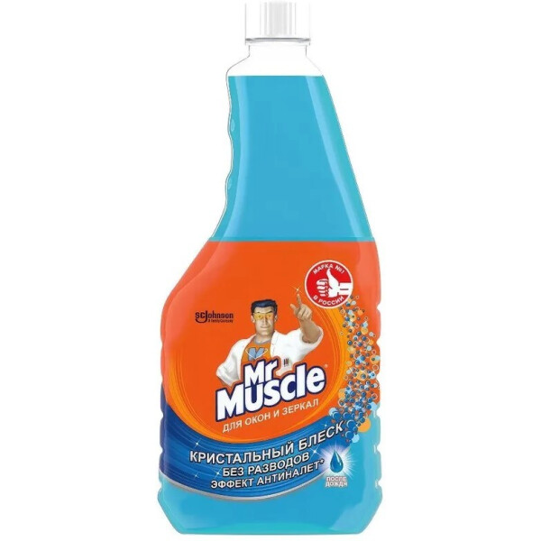 Чистящее средство для мытья окон и зеркал Mr. Muscle "После дождя" сменная бутылка 530 мл