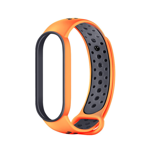 Ремешок Bingo Sport для Xiaomi Mi Band 5/6 Оранжевый с серым