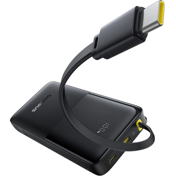 Внешний аккумулятор Baseus Bipow 2 Digital Display Power Bank With Built-in USB-C Cable 10000mah 20W (черный) Внешний аккумулятор Baseus Bipow 2 Digital Display Power Bank With Built-in USB-C Cable 10000mah 20W (черный)