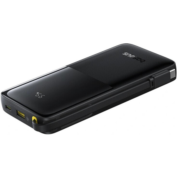 Внешний аккумулятор Baseus Bipow 2 Digital Display Power Bank With Built-in USB-C Cable 10000mah 20W (черный) Внешний аккумулятор Baseus Bipow 2 Digital Display Power Bank With Built-in USB-C Cable 10000mah 20W (черный)