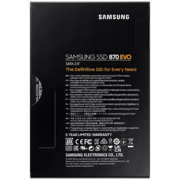 Накопитель SSD SAMSUNG 870 EVO 1TB (MZ-77E1T0BW) Накопитель SSD SAMSUNG 870 EVO 1TB (MZ-77E1T0BW)