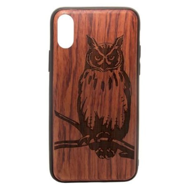 

Чехлы для мобильных телефонов CASE, Накладка CASE Wood для Apple iPhone X (палисандр, филин)