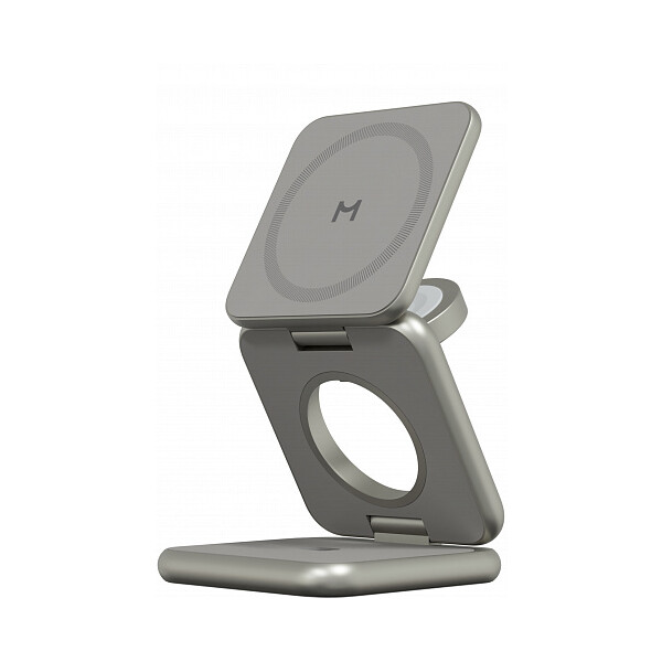 Беспроводное зарядное Magssory Fold Pro 3 в 1 WCH063 (титановый)