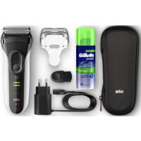 Электробритва BRAUN 3040TS white + гель для бритья + чехол (816450855416) Электробритва BRAUN 3040TS white + гель для бритья + чехол (816450855416)