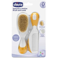 Набор расчесок детский CHICCO Расческа и щётка с натуральными щетинками, 0 мес+ 340728952 (оранжевый)