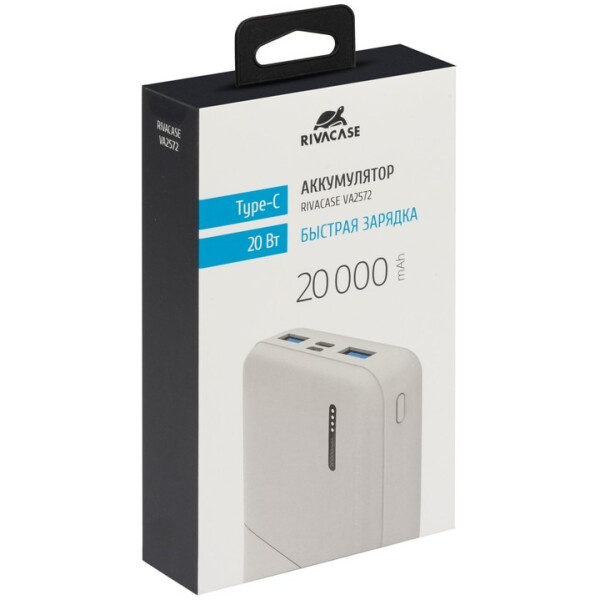 Внешний аккумулятор RIVACASE VA2572 (20000 мАч) White Внешний аккумулятор RIVACASE VA2572 (20000 мАч) White
