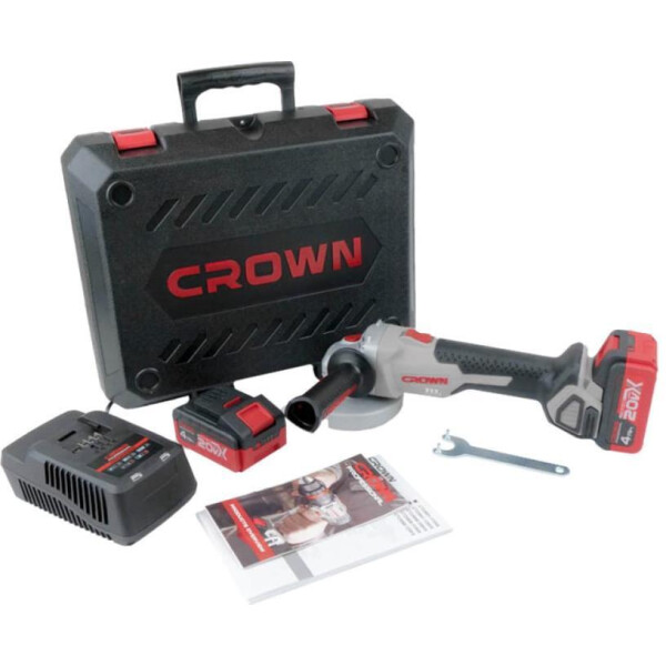 Угловая шлифмашина Crown CT23026-125HXS-4 BMC (с 2-мя АКБ) Угловая шлифмашина Crown CT23026-125HXS-4 BMC (с 2-мя АКБ)