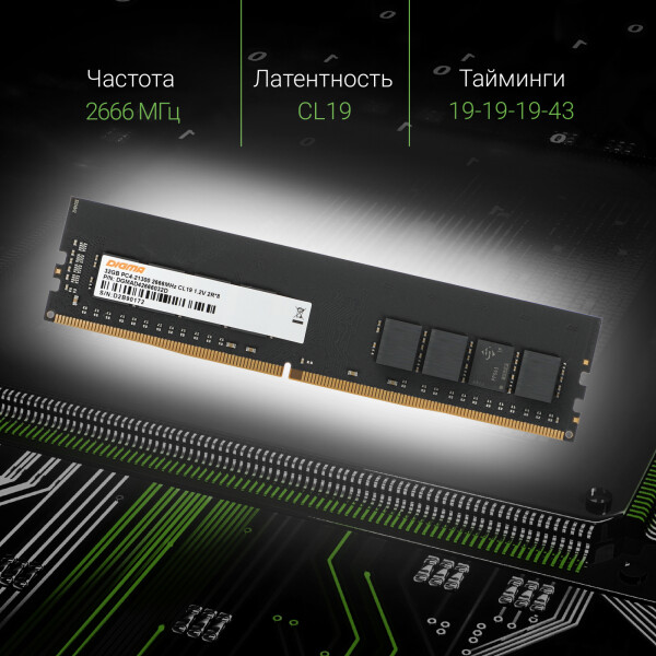 Оперативная память Digma 32ГБ DDR4 2666 МГц DGMAD42666032D Оперативная память Digma 32ГБ DDR4 2666 МГц DGMAD42666032D