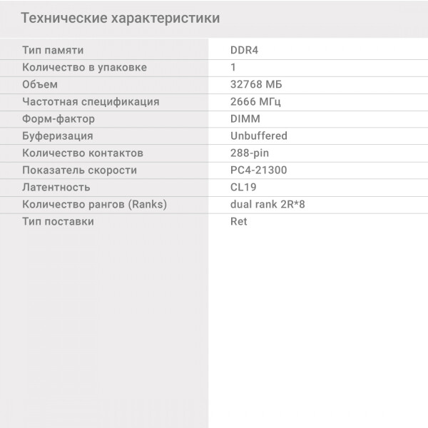 Оперативная память Digma 32ГБ DDR4 2666 МГц DGMAD42666032D Оперативная память Digma 32ГБ DDR4 2666 МГц DGMAD42666032D