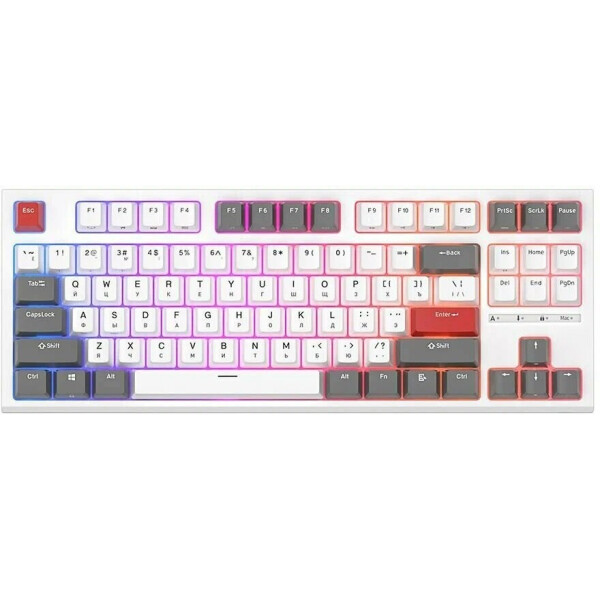 Клавиатура Royal Kludge RK-R87 White/Gray/Red (Brown switch)