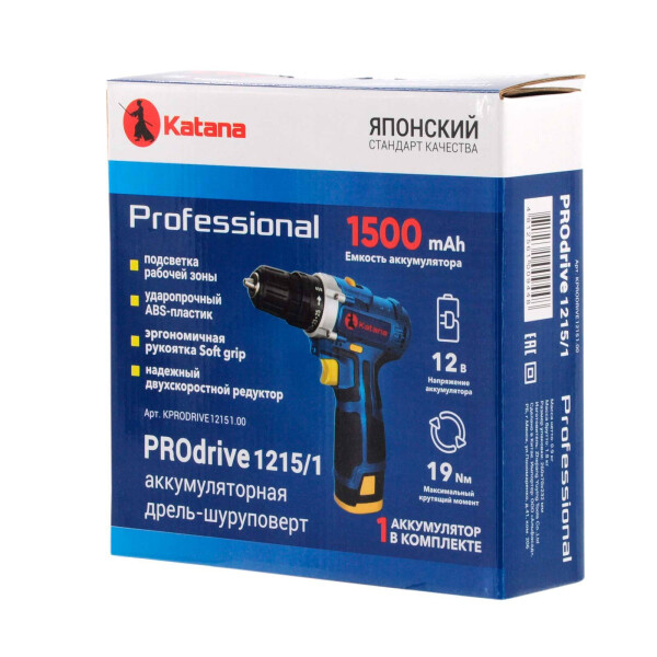 Дрель-шуруповерт Katana PROdrive 1215/1 (с 1-им АКБ и ЗУ) Дрель-шуруповерт Katana PROdrive 1215/1 (с 1-им АКБ и ЗУ)