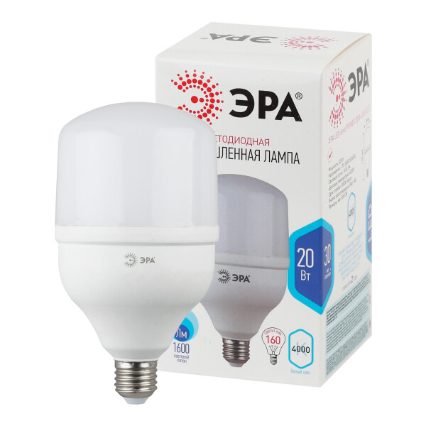 Лампочка ЭРА STD LED POWER T80-20W-4000-E27