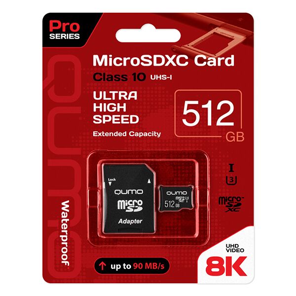 

Карты памяти QUMO, Карта памяти QUMO microSDXC QM512GMICSDXC10U3 512GB
