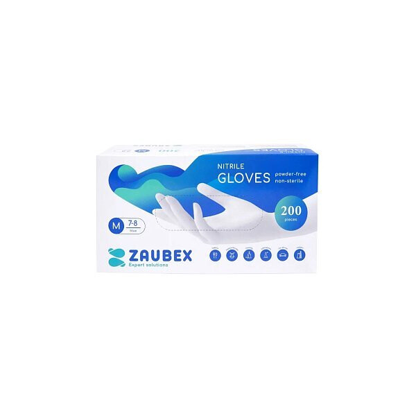 Нитриловые перчатки Zaubex 9122527 (M, 200 шт)