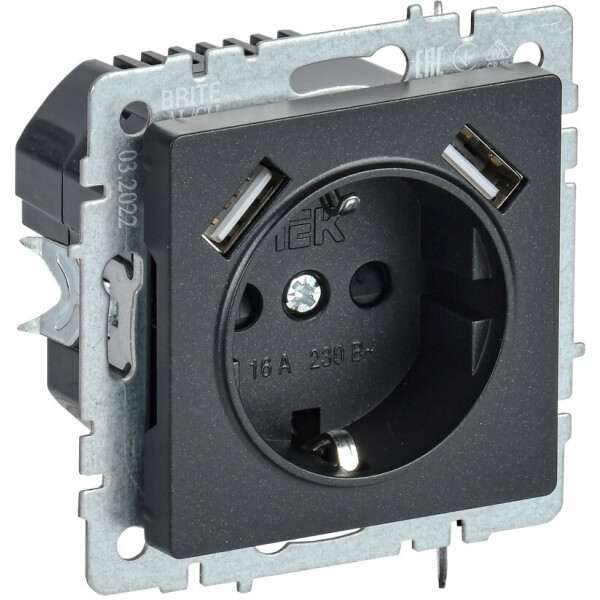 Розетка IEK BRITE BR-R14-16-U21-D31-K46