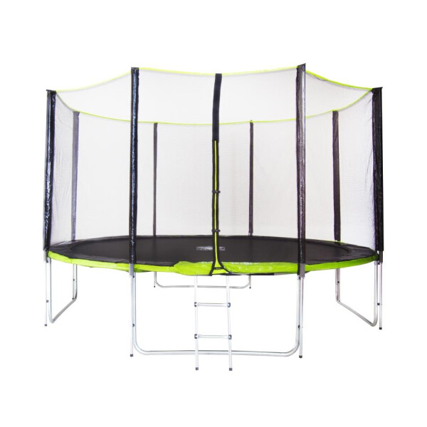 

Батуты Fitness Trampoline, Батут Fitness Trampoline EG/12-4 GREEN 12ft Extreme (4 опоры) с защитной сеткой и лестницей (зелён.)