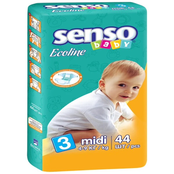 Подгузники Senso Baby Ecoline Midi 3 (44 шт)