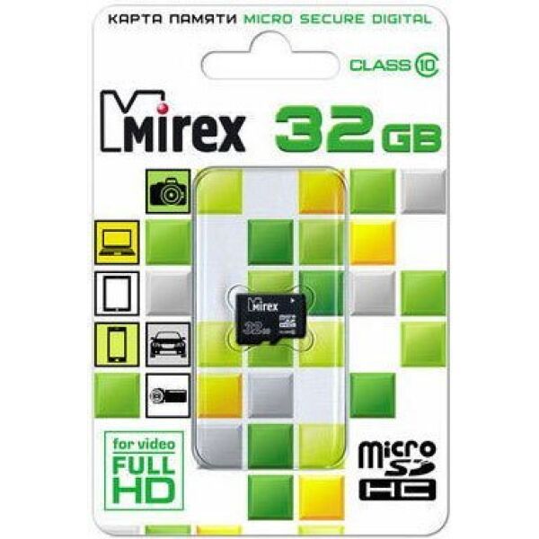 Карта памяти Mirex microSDHC (Class 10) 32GB (13612-MC10SD32) Карта памяти Mirex microSDHC (Class 10) 32GB (13612-MC10SD32)