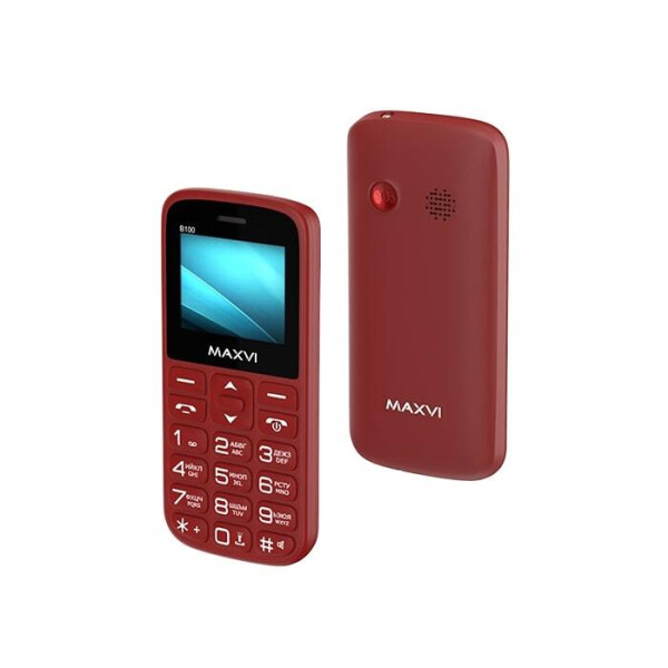 

Сотовые телефоны Maxvi, Мобильный телефон Maxvi B100 +ЗУ WC-111 (винный красный)