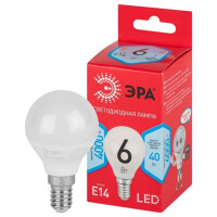Лампочка ЭРА RED LINE LED P45-6W-840-E14 R